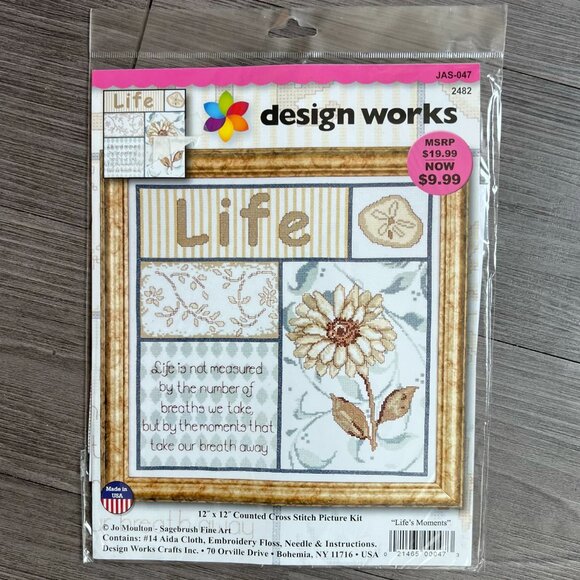 NEW Design Works Counted Cross Stitch Kit "Life's Moments" 12" x 12" - Picture 1 of 2